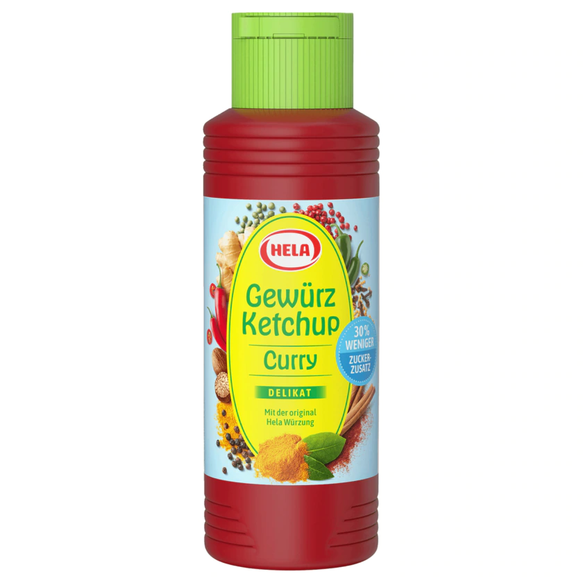 Hela Gewürz Ketchup Curry delikat 30% weniger Zucker 300ml - 4027400171099