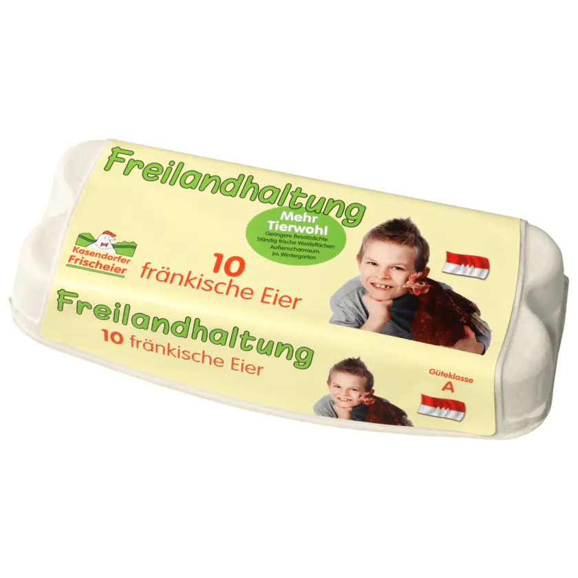 Kasendorfer fränkische Eier Freilandhaltung 10 Stück - 4028449001101