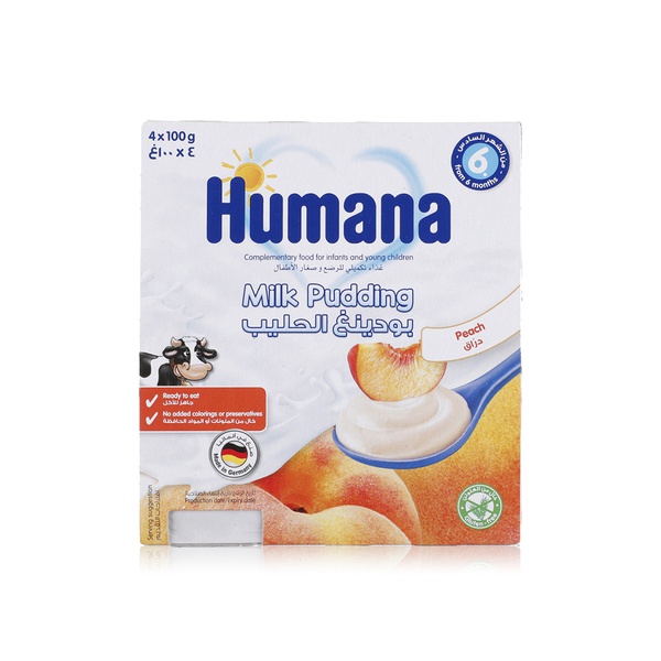 Humana peach milk pudding 4x100g - Waitrose UAE & Partners - 4031244273284