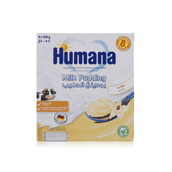 Humana vanilla milk pudding 4x100g - Waitrose UAE & Partners - 4031244273413