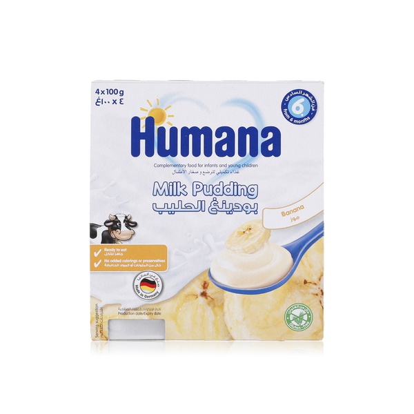 Humana banana milk pudding 4x100g - Waitrose UAE & Partners - 4031244273444