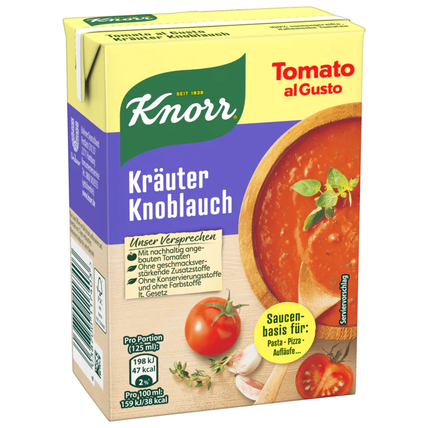 Knorr Tomato al Gusto Kräuter-Knoblauch 370 g - 4038700117403