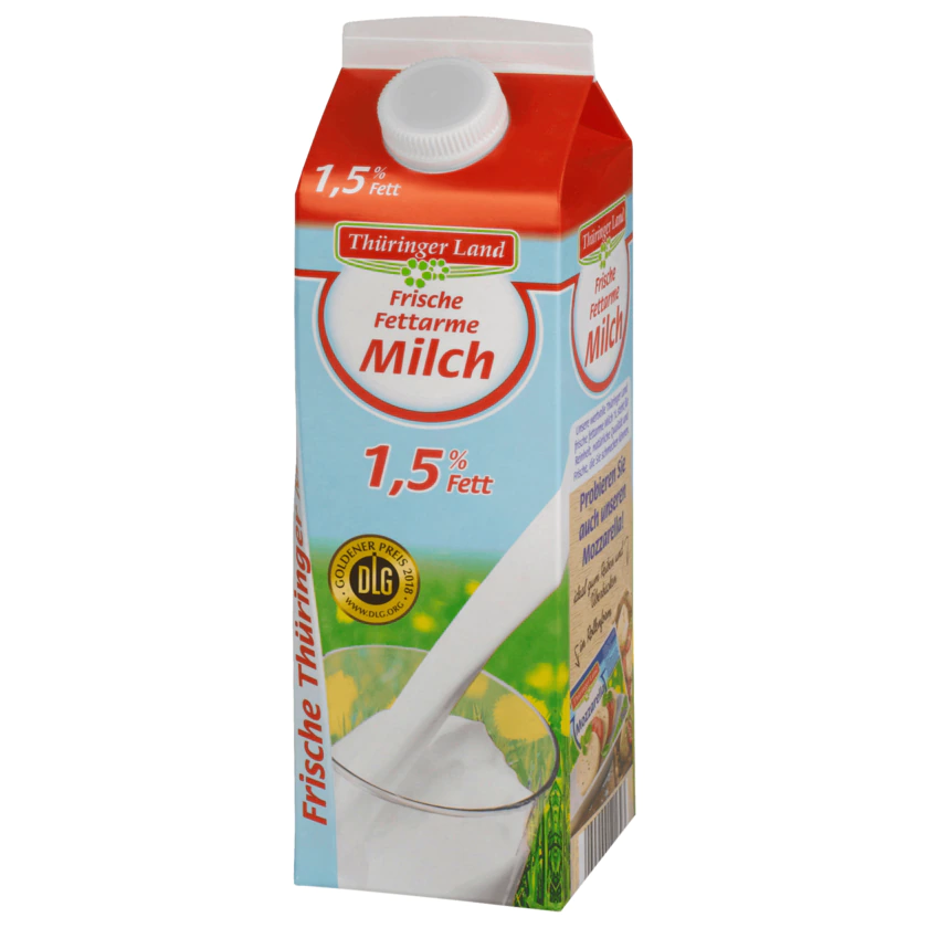 Thüringer Land Frische Fettarme Milch 1,5% Fett 1l - 4040900121623