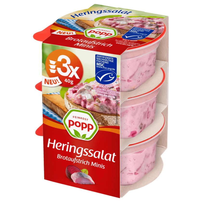 Feinkost Popp Heringssalat 3x40g - 4045800301335