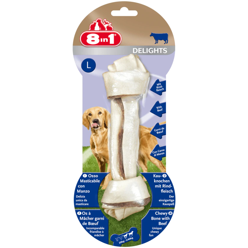8in1 Delights Beef Kauknochen L - 4048422108825