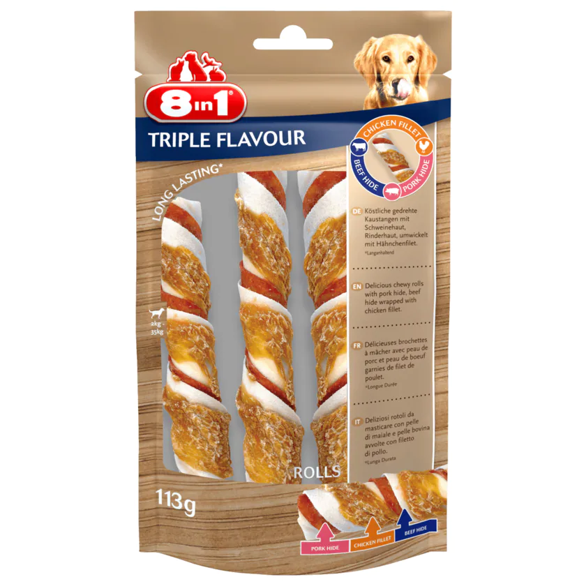 8in1 Hundesnacks Triple Flavour 118g - 4048422148111