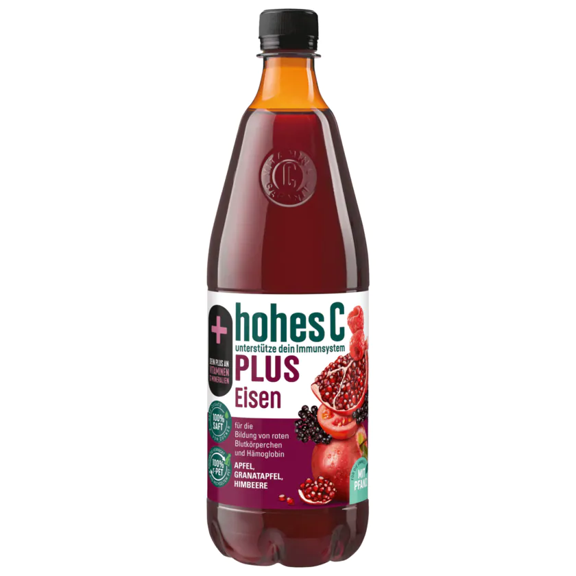 Hohes C Plus Eisen Apfel Granatapfel Himbeere 1l - 4048517702105