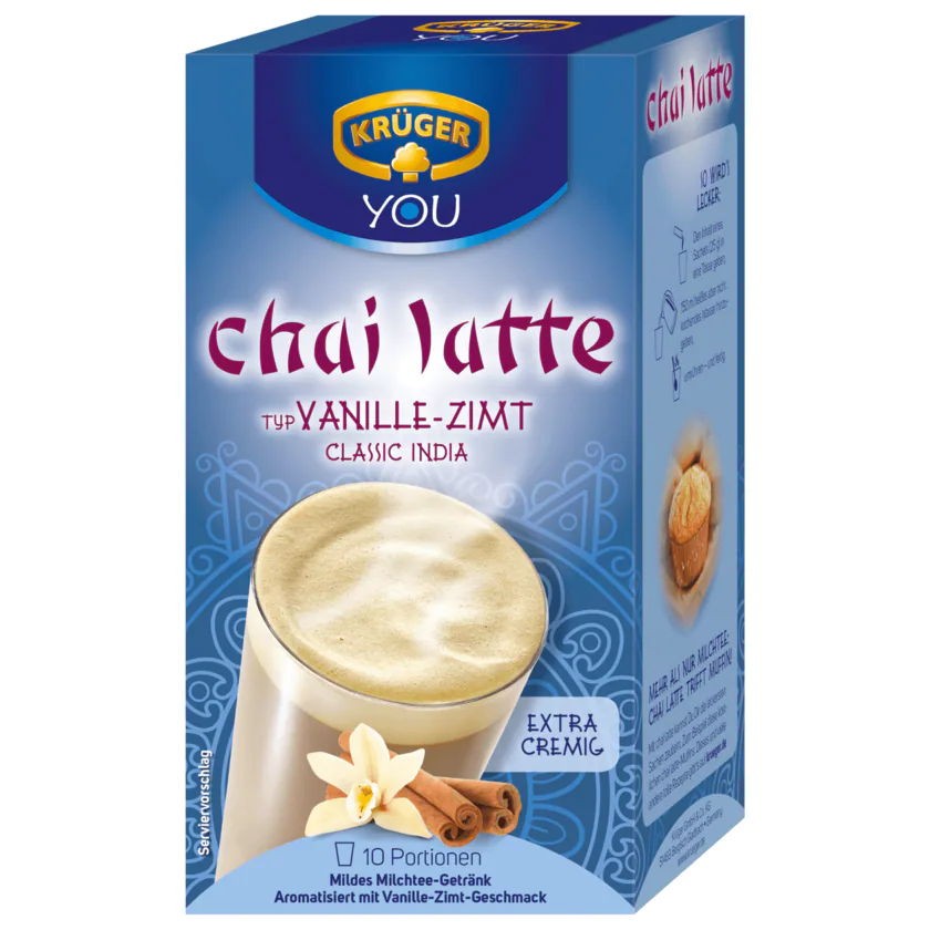 Krüger Chai Latte Classic India Typ Vanille-Zimt 10ST 250G - 4052700079097