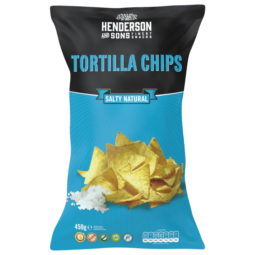Henderson and Sons Tortilla Chips Salty natural 450g - 4053091082116