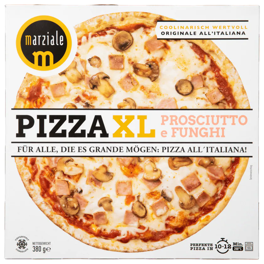 Marziale Pizza XL Prosciutto e Funghi 380g - 4058898710026