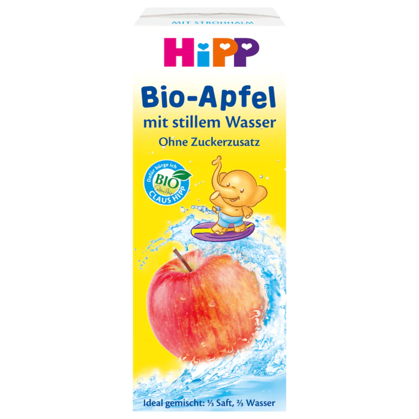 Hipp Bio Trinkspaß Apfelsaft mit stillem Wasser 1-3 Jahre 0,2l - 4062300236424
