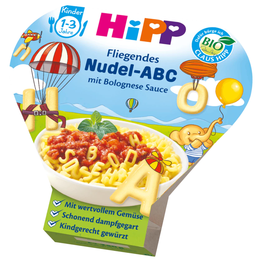 Hipp Bio Nudel-ABC mit Bolognese Sauce ab 1+ 250G - 4062300255234