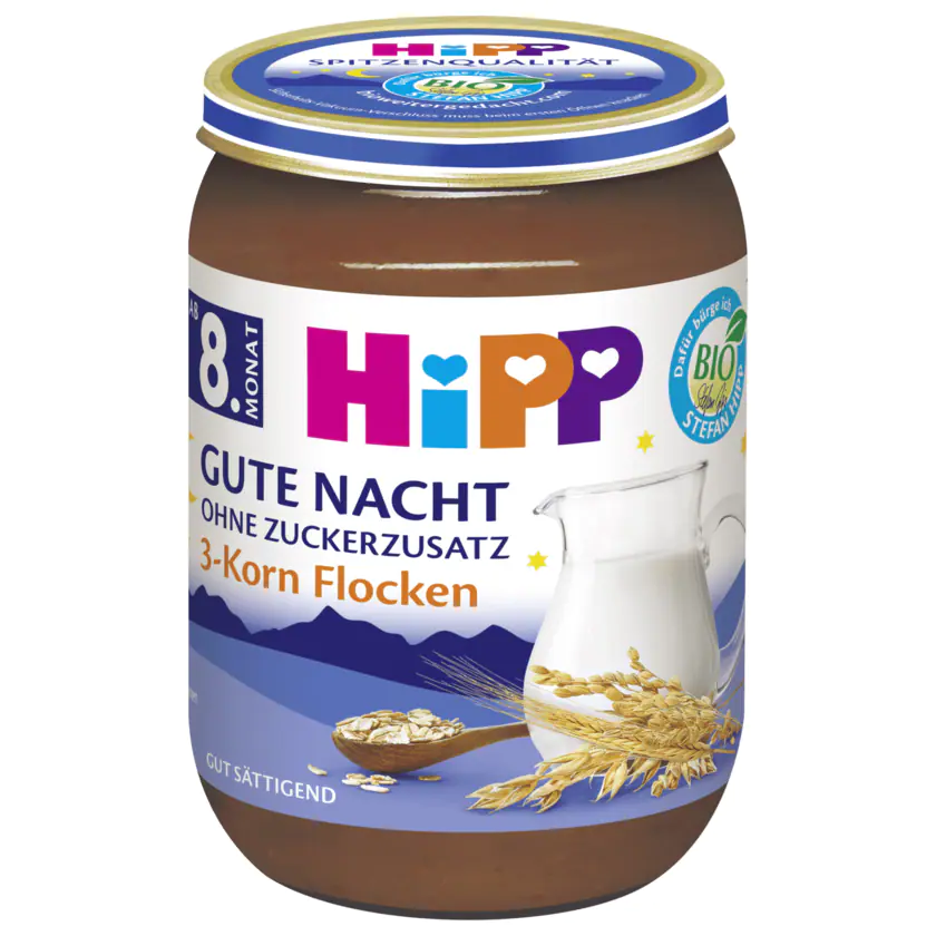 Hipp Bio Gute Nacht ohne Zuckerzusatz 3-Korn Flocken - 4062300321366