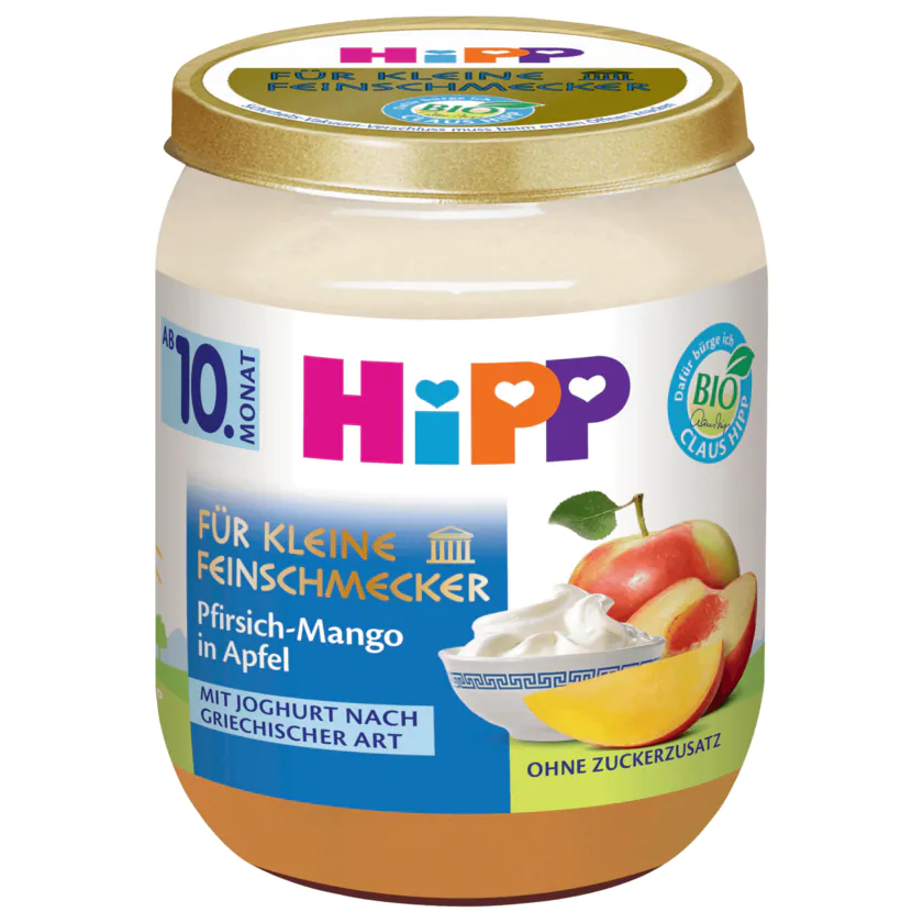 Hipp Bio Pfirsich-Mango in Apfel mit Joghurt 160g - 4062300337725