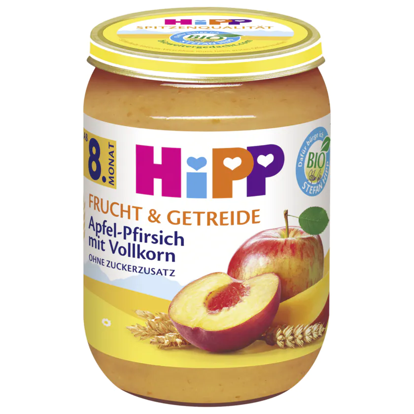 Hipp Bio Frucht & Getreide Apfel-Pfirsich mit Vollkorn 190g - 4062300409330