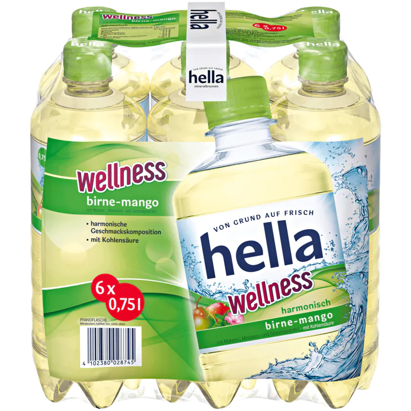Hella Wellness Birne-Mango 6x0,75l - 4102380028745