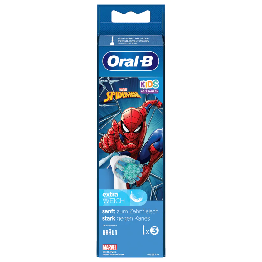 Oral-B Aufsteckbürsten Kids Marvel Spiderman Extra Weich 3 Stück - 4210201404361