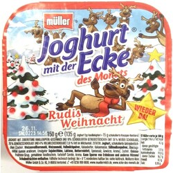 Müller Joghurt mit der Ecke des Monats Rudis Weihnacht - 42284574