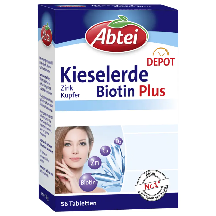 Abtei Kieselerde Biotin Plus 56 Stück - 4250752200296