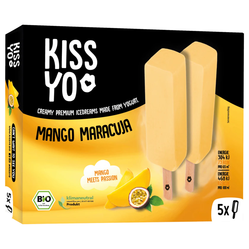 Kissyo Bio Joghurt Mango Maracuja 325ml - 4250840730858