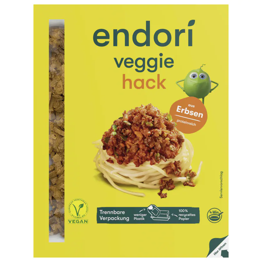 Endori Veggie Hack aus Erbsen vegan 200g - 4251349105444