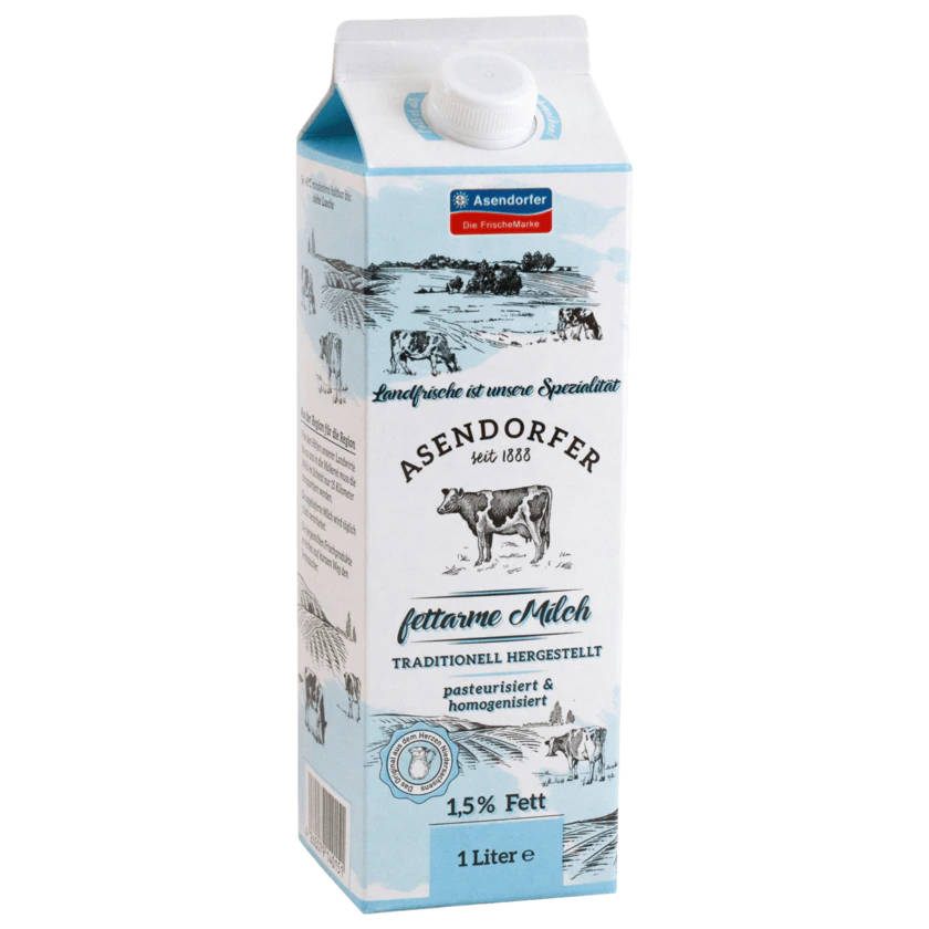 Asendorfer frische fettarme Milch 1.5%, 1l - 4260079140151