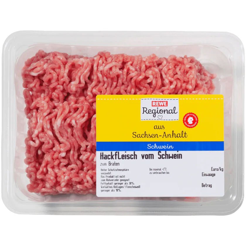 REWE Regional Hackfleisch vom Schwein 400g - 4260095922748