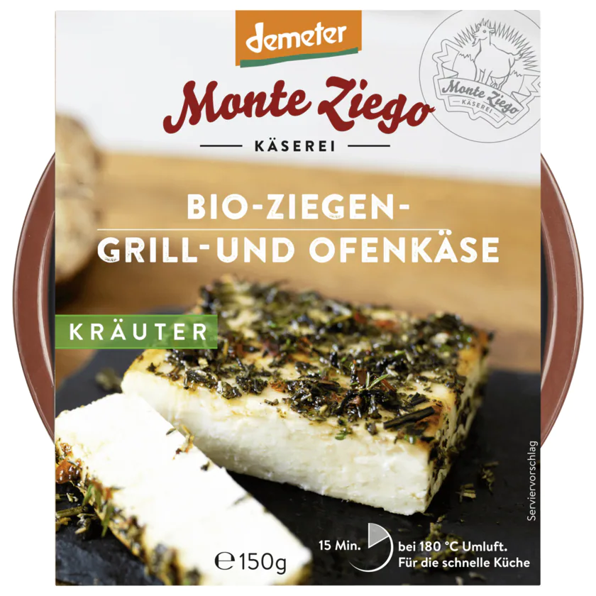 Monte Ziego Bio-Ziegen-Grill- und Ofenkäse Kräuter 150g - 4260100871146