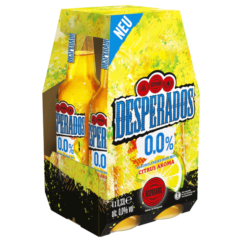 Desperados 0,0% alkoholfrei 4x0,33l - 4260197093001