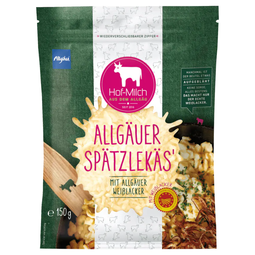 Allgäuer Hof-Milch Allgäuer Spätzlekäs Weisslacker 150g - 4260488783833