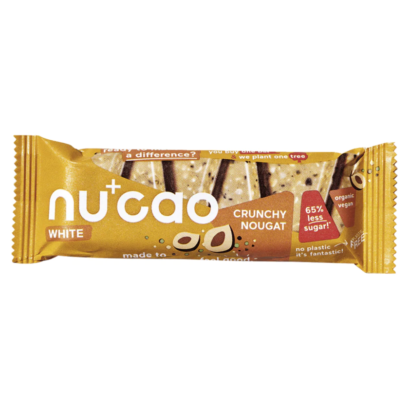 nucao Bio White Crunchy Nougat Riegel vegan 40g - 4260500651010