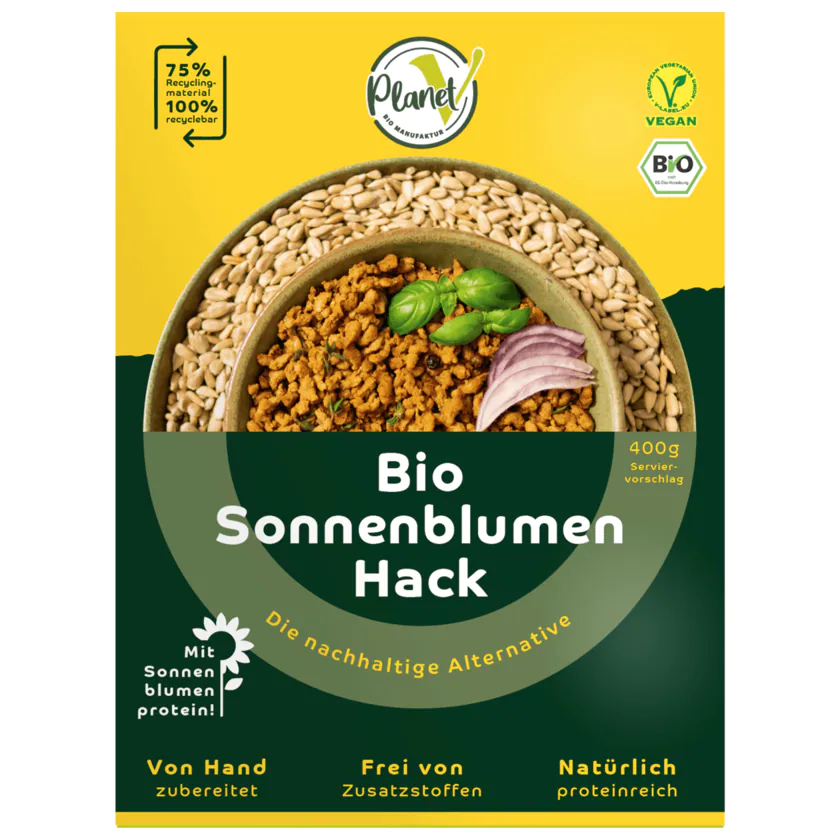 Planet V Bio Sonnenblumen Hack vegan 160g - 4260504941322