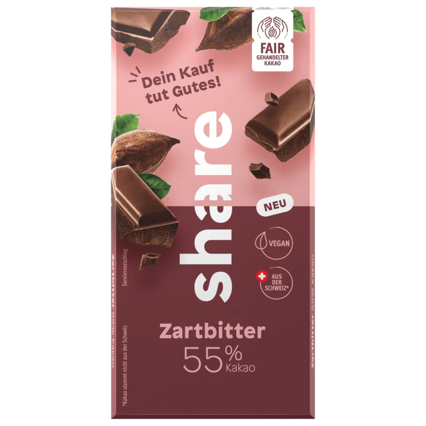 share Schokolade Zartbitter 55% Kakao 100g - 4260556674384