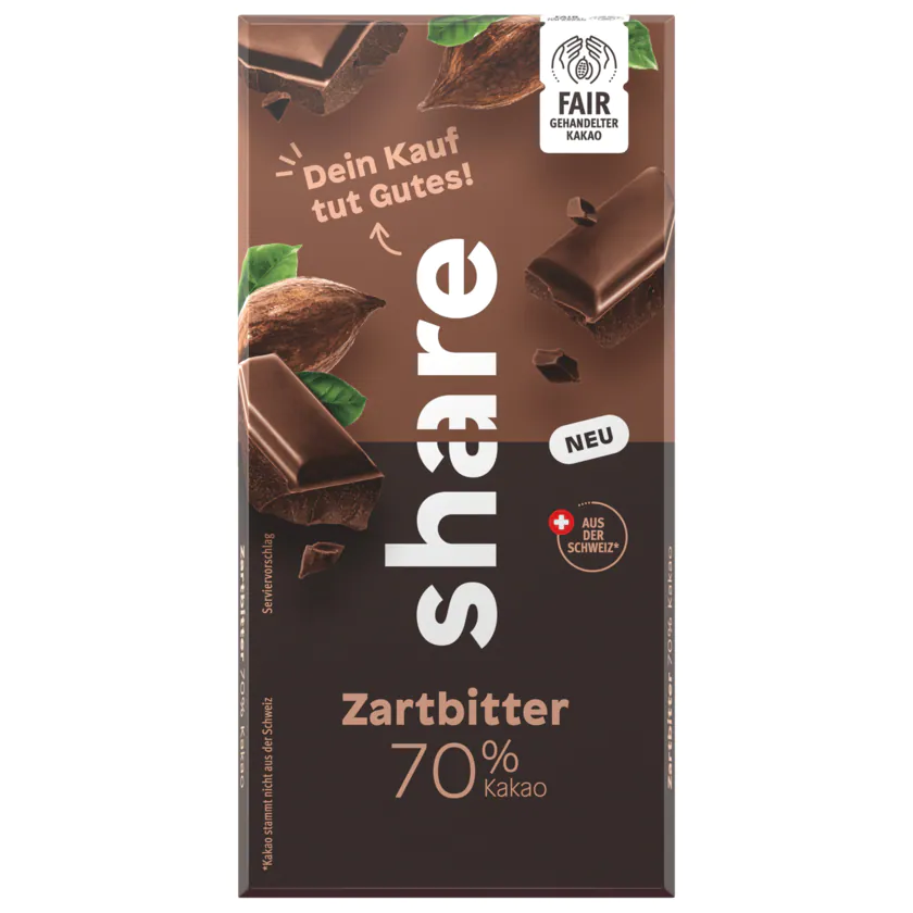 share Schokolade Zartbitter 70% Kakao 100g - 4260556674407
