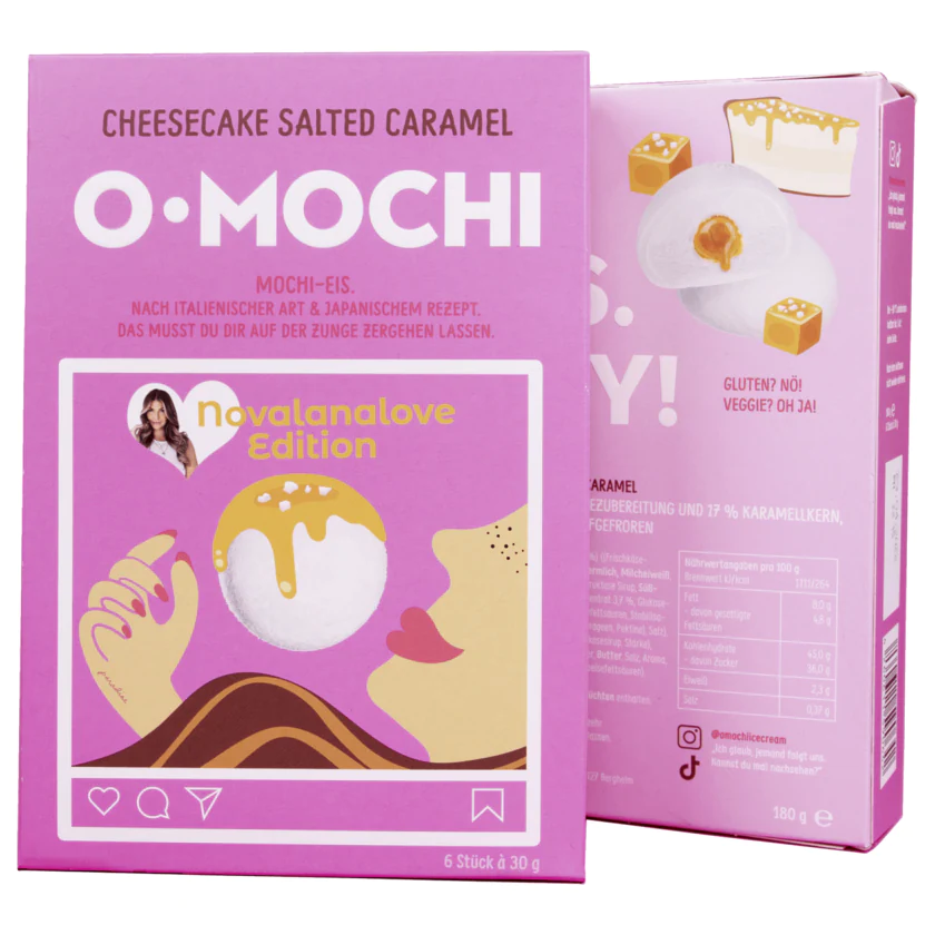 O-Mochi Eis Cheesecake Salted Caramel 6 Stück, 180g - 4260611590642