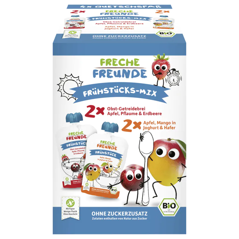 Freche Freunde Bio Quetschspaß Frühstücks-Mix 4x100g - 4260618524954
