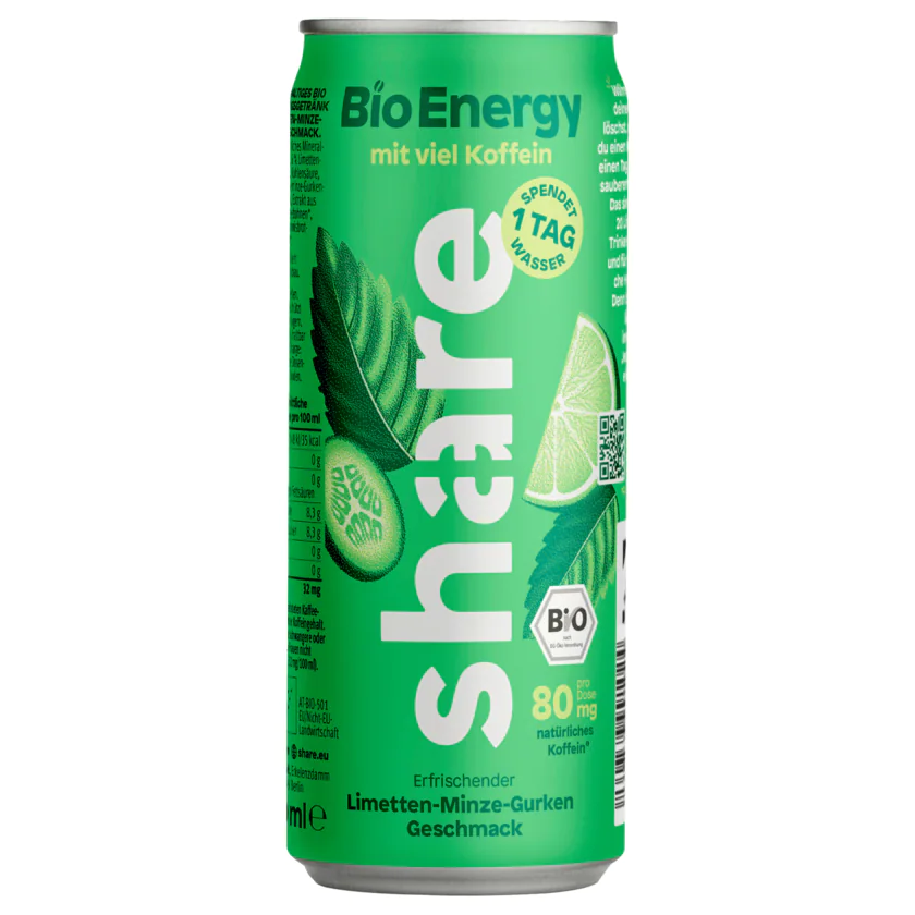 share Bio Energy Drink Limette Minze Gurke 0,25l - 4260739991024