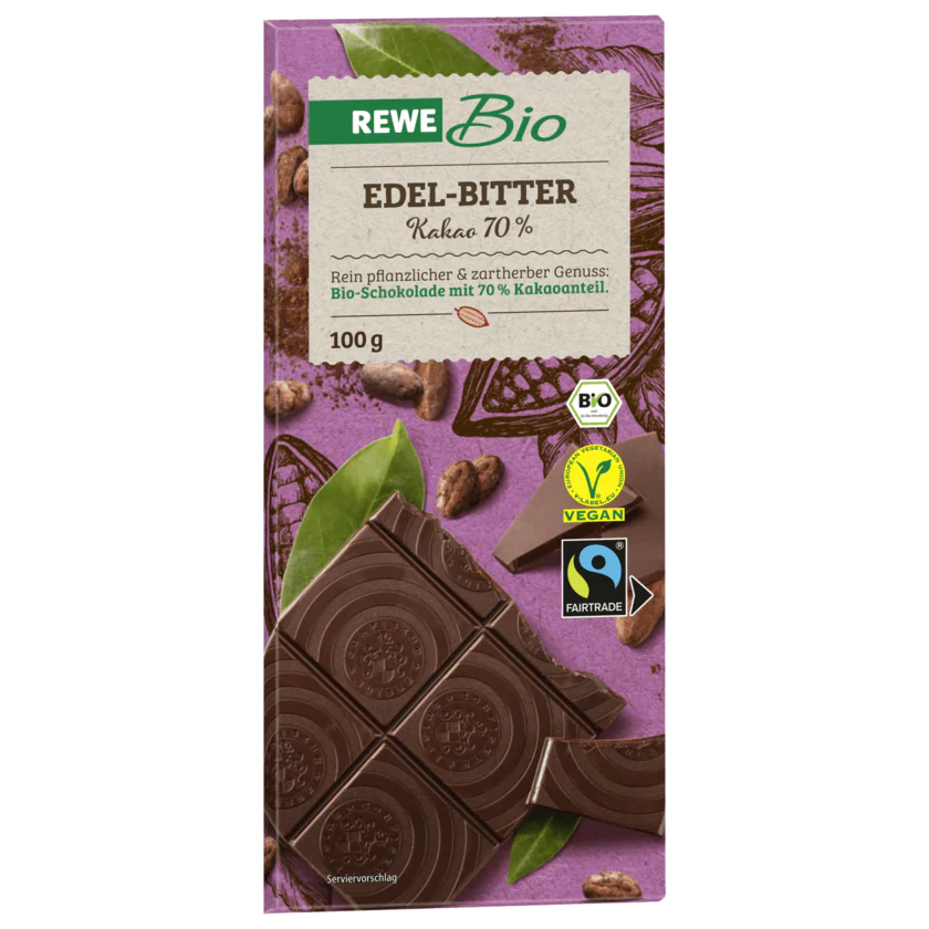 REWE Bio Edel-Bitter Schokolade 100g - 4337256032193