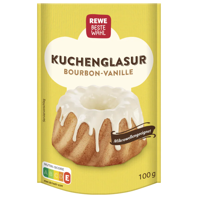 REWE Beste Wahl Weiße Kuchenglasur Bourbon-Vanille 100g - 4337256033206