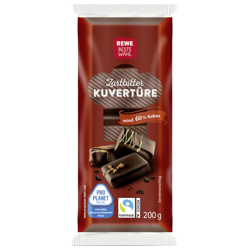 REWE Beste Wahl Zartbitter-Kuvertüre 200g - 4337256034722