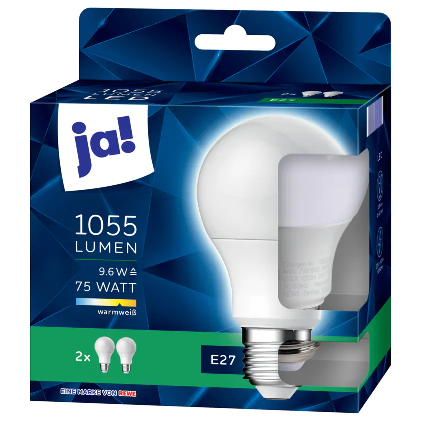 ja! LED Leuchmittel E27 1055 Lumen 75 Watt 2 Stück - 4337256039871