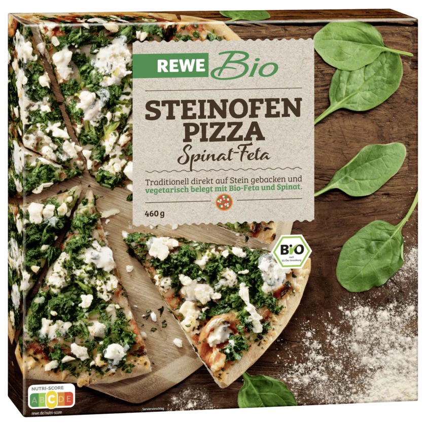 REWE Bio Steinofenpizza Spinat-Feta 460g - 4337256042468