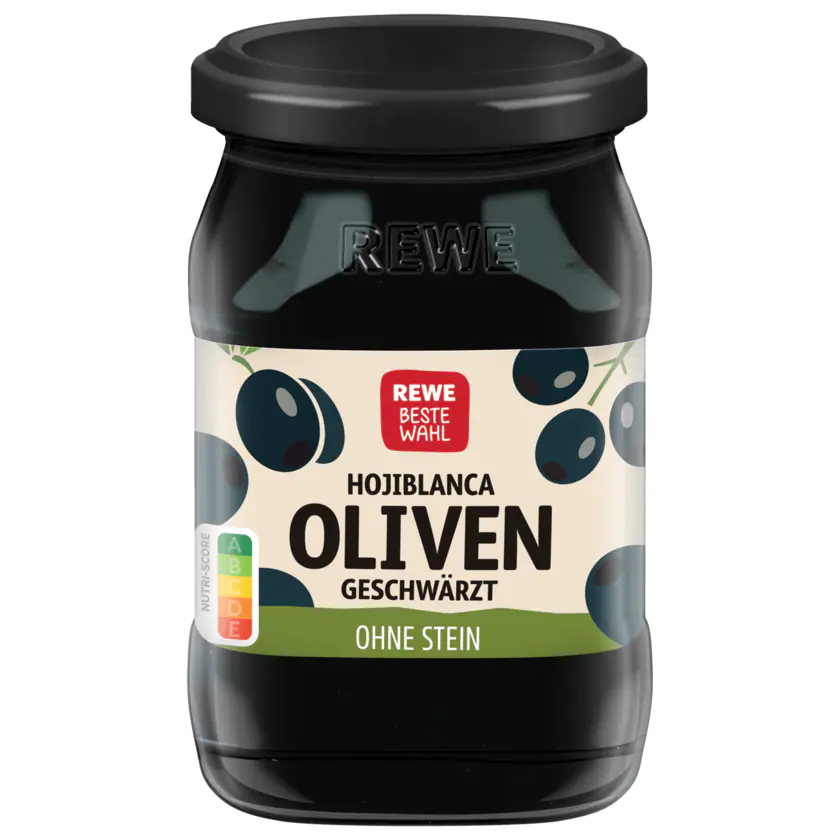 REWE Beste Wahl Oliven geschwärzt ohne Stein 135g - 4337256045315