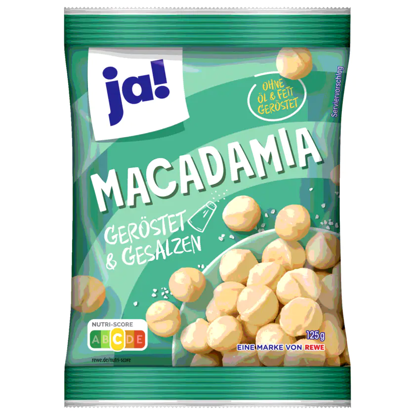 Ja! Macadamia geröstet & gesalzen 125g - 4337256048125