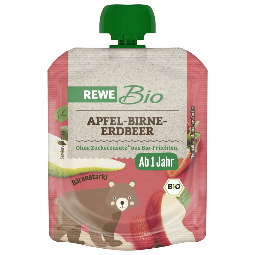 REWE Bio Apfel Birne Erdbeere 90g - 4337256049474