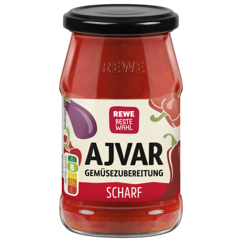 REWE Beste Wahl Ajvar scharf 195g - 4337256049818