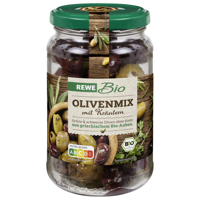 REWE Bio Olivenmix mit Kräutern 180g - 4337256055017