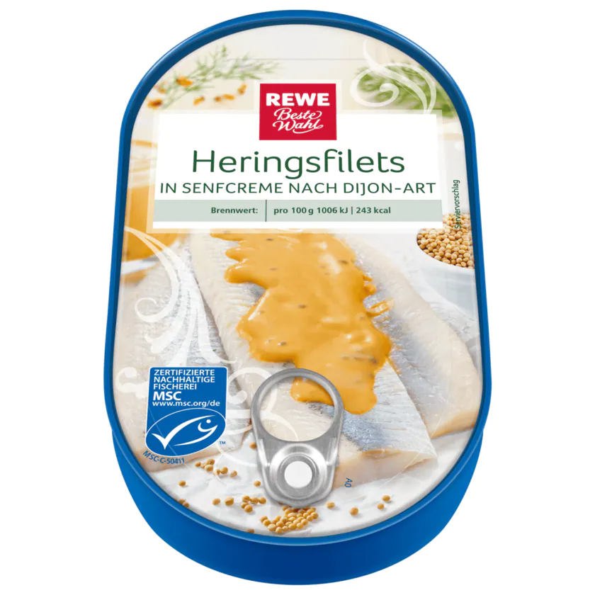 REWE Beste Wahl Heringsfilets in Senfcreme nach Dijon-Art 200g - 4337256063036