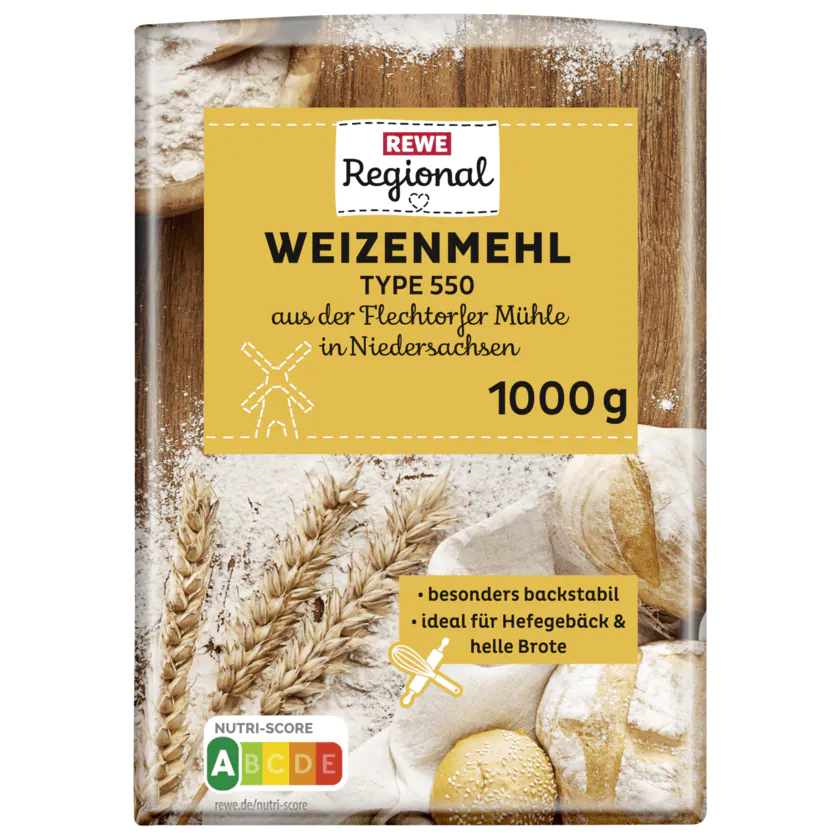 REWE Regional Weizenmehl Typ 550 1kg - 4337256065535