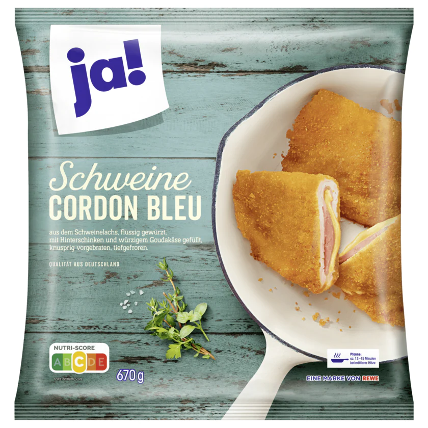 ja! Schweine Cordon Bleu 670g - 4337256091169